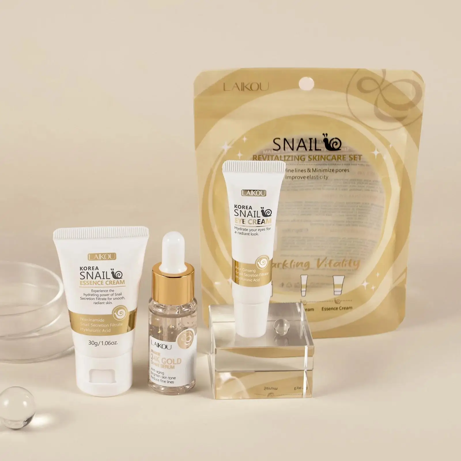 Luxury Gold Skincare - 24-каратное золото, восстанавливающая сыворотка с улиткой,