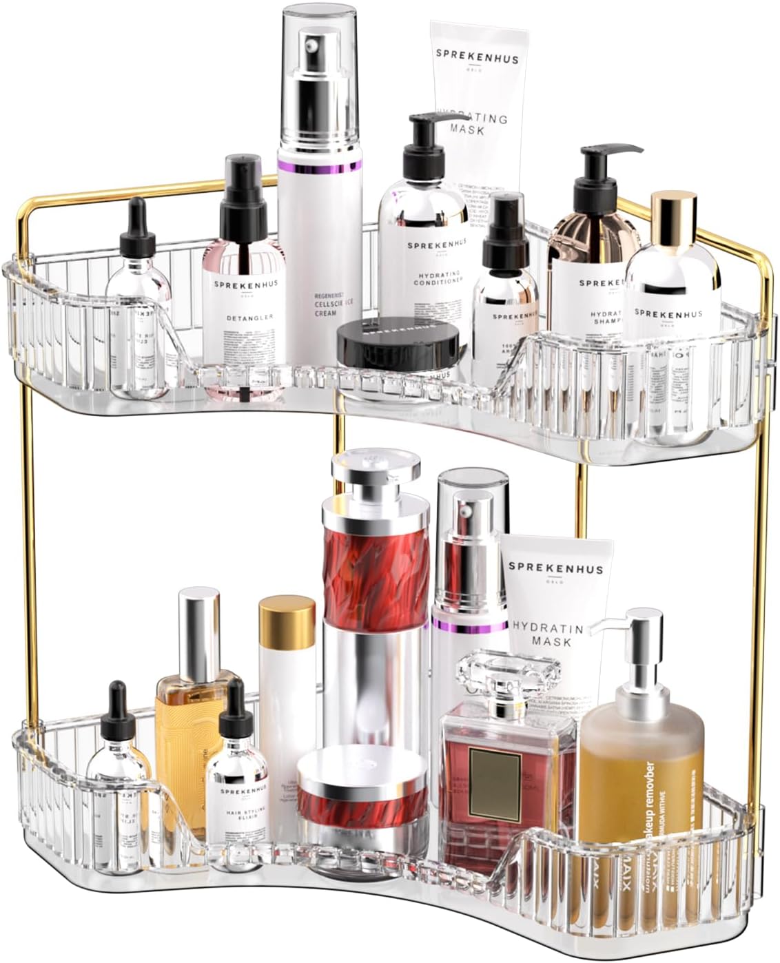 Двухуровневая прозрачная полка – обзор и цена Luxury Gold Skincare